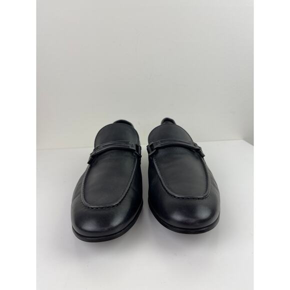 Boss HUGO BOSS Tailored Mens Navy Blue Leather Loafer Shoes Slip On Dress Size 8 main image 11